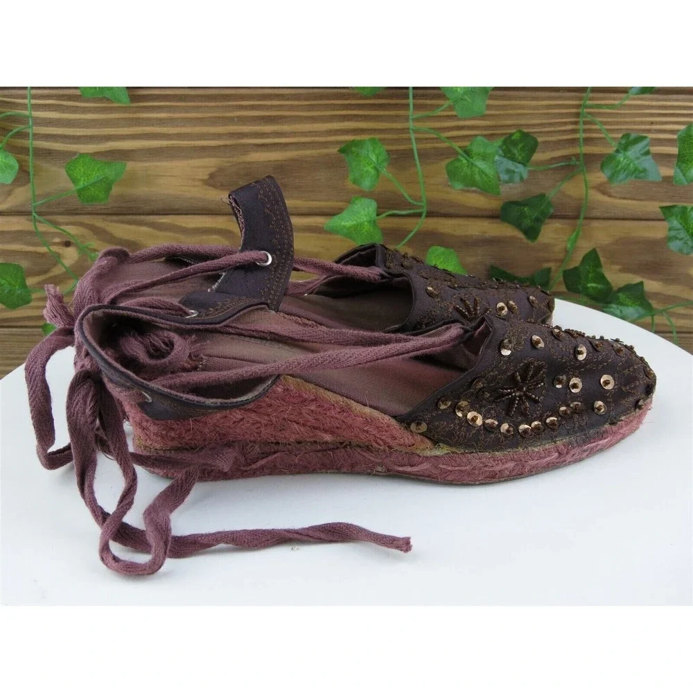 Chair Fernandez Size 38 M Women‎ Sandal Ankle Strap Brown Fabric